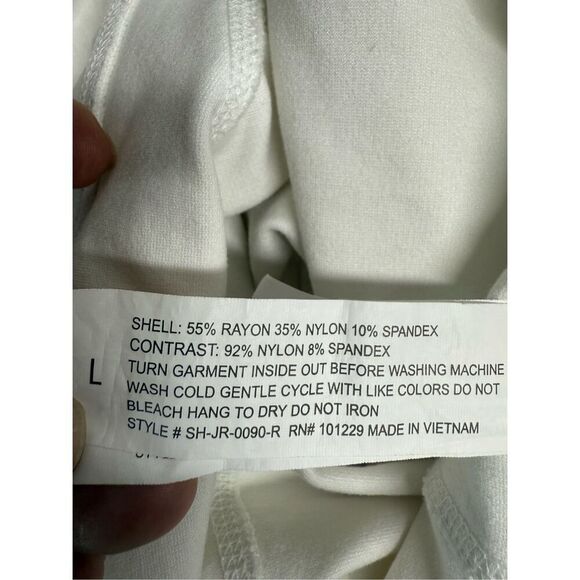 Athletic Collection Women’s Off White Athletic Shorts Mesh Trim Pockets Size L - Picture 10 of 11